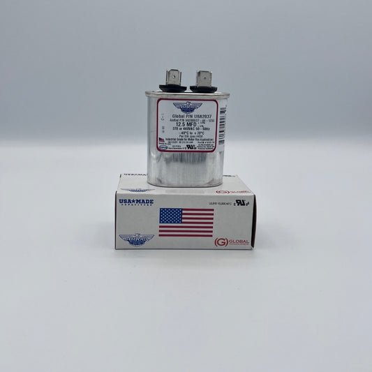 AmRad Oval Run Capacitor 12.5 MFD 370/440 VAC USA2037