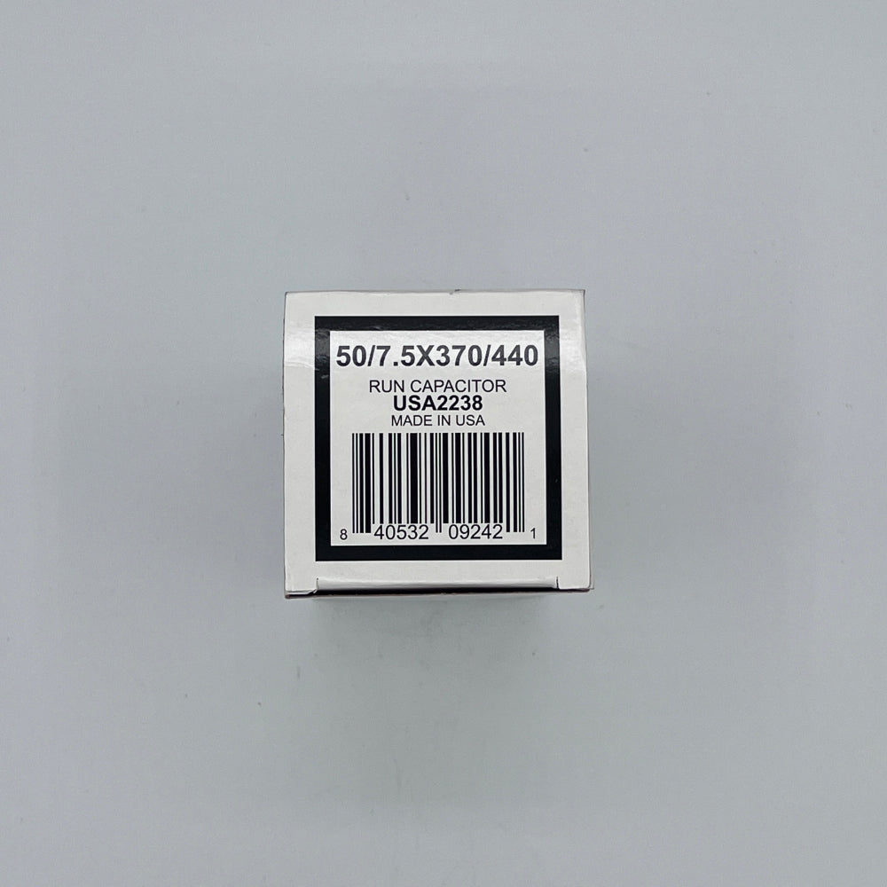 AmRad Round Run Capacitor 50/7.5 MFD 370/440 VAC USA2238
