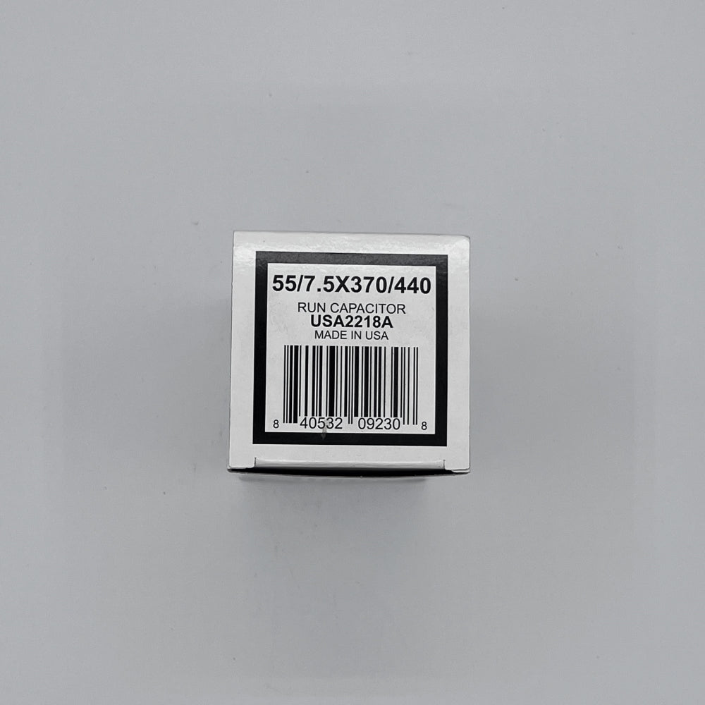 AmRad Round Run Capacitor 55/7.5 MFD 370/440 VAC USA2218A
