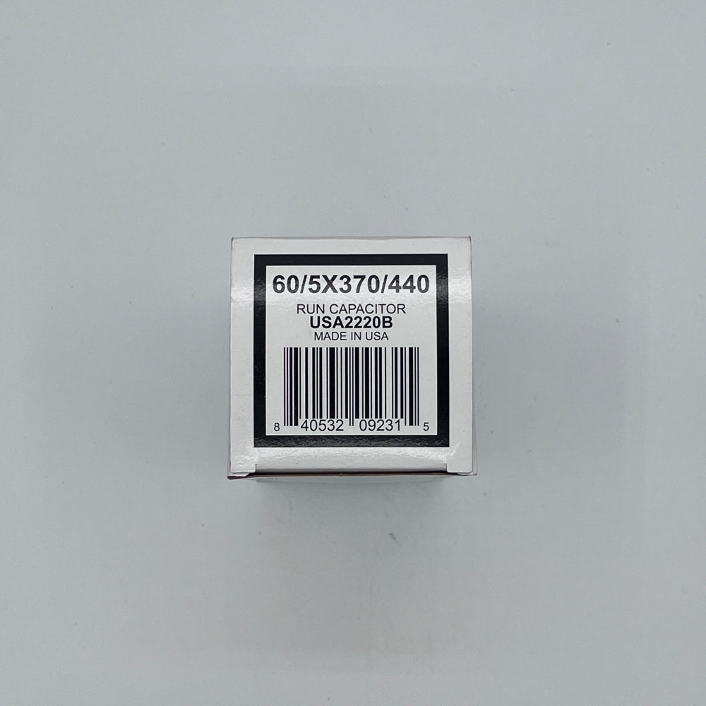 AmRad Round Run Capacitor 60/5 MFD 370/440 VAC USA2220B