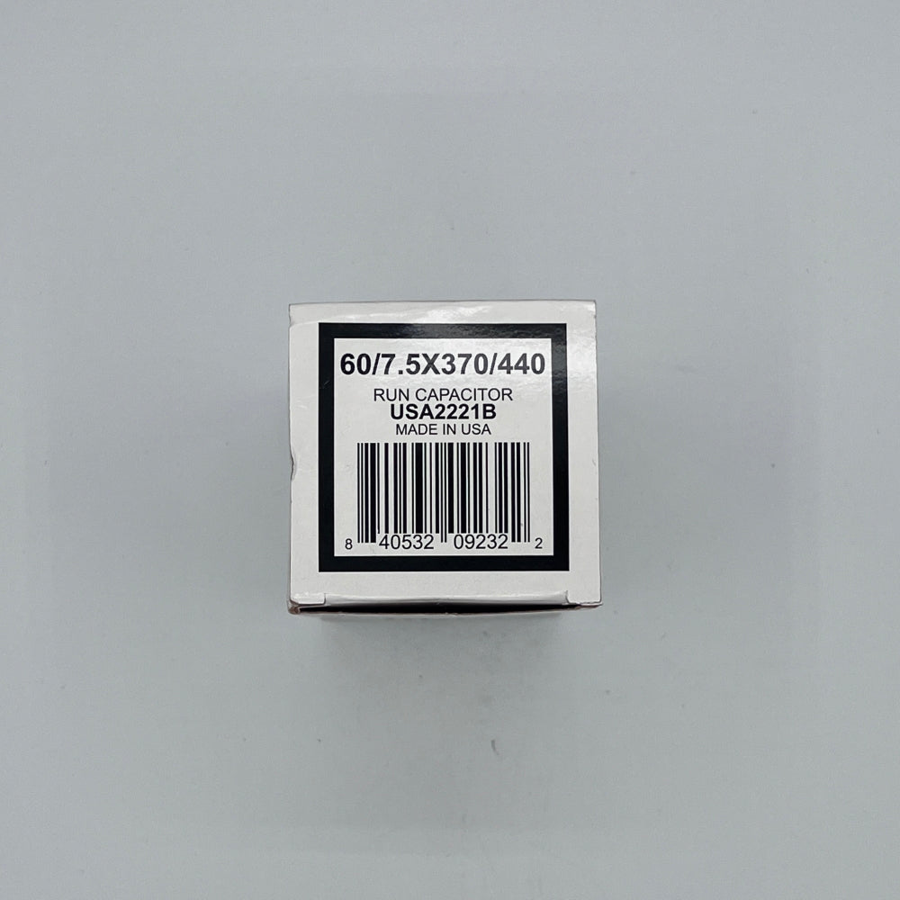 AmRad Round Run Capacitor 60/7.5 MFD 370/440 VAC USA2221B