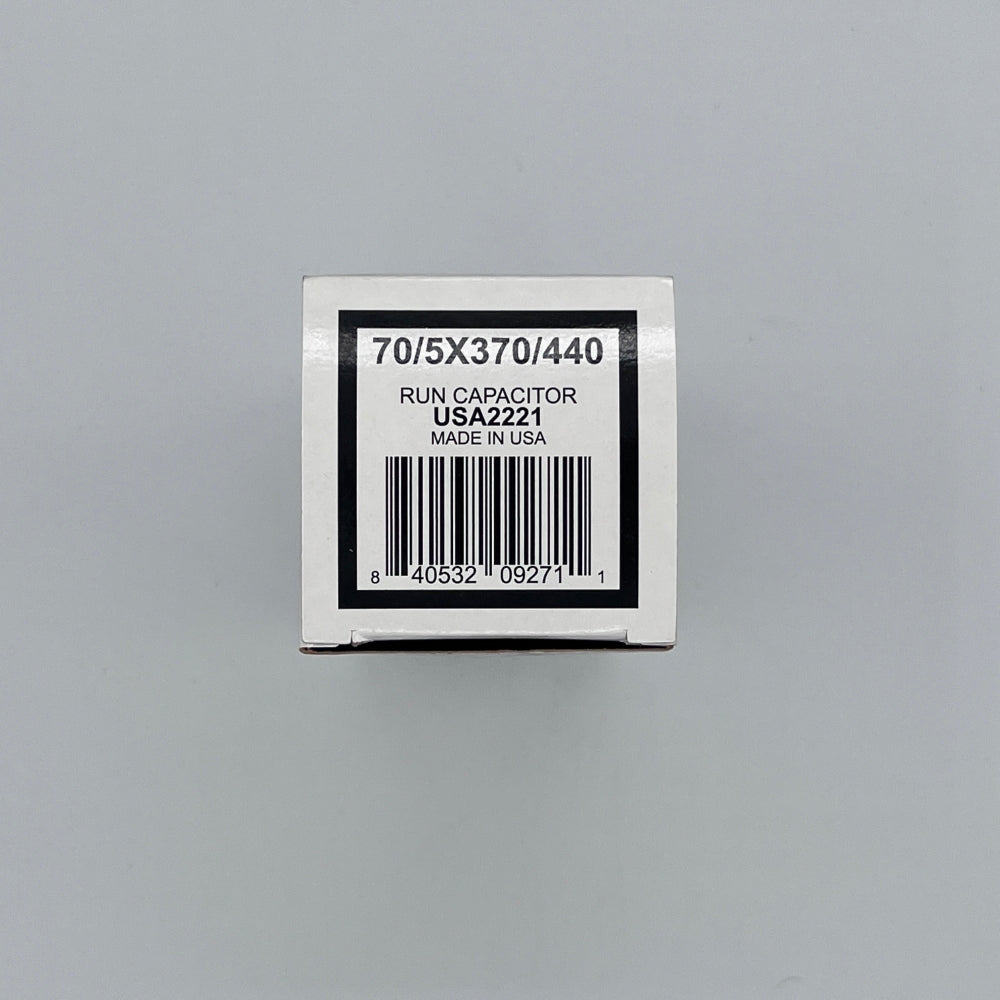 AmRad Round Run Capacitor 70/5 MFD 370/440 VAC USA2221